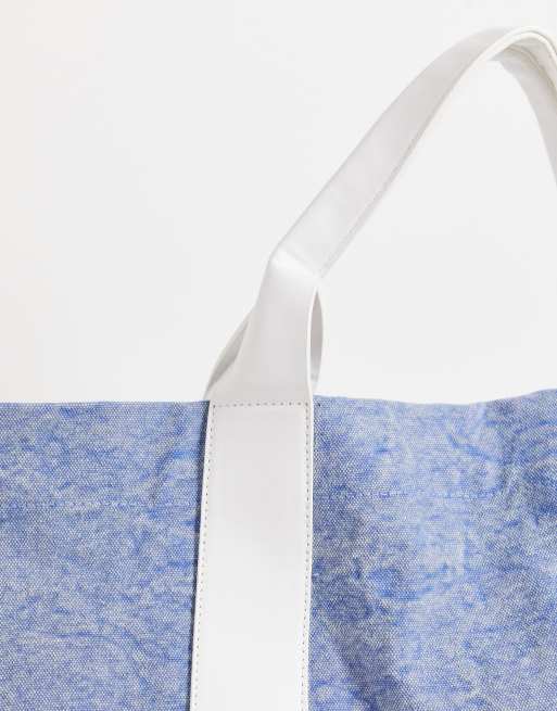 ASOS DESIGN - Borsa shopping oversize in tessuto pesante con manici a contrasto, 2 di 4