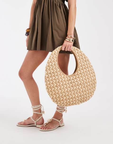 ASOS DESIGN - Borsa shopping rotonda in paglia intrecciata - view 1