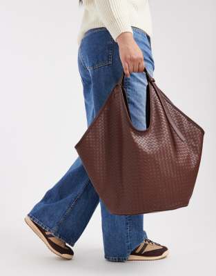 Hexagona BOLSO – Borsa Con Manico Lungo Unisex, Colore Cioccolato, Chiusura Zip, Materiale Sintetico