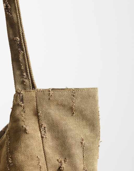 ASOS DESIGN - Borsa shopping testurizzata verde, 3 di 4
