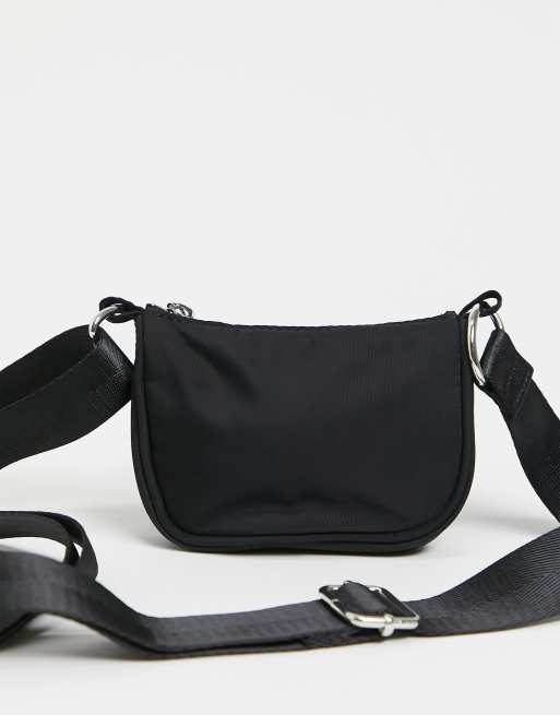 ASOS DESIGN - Borsetta a tracolla anni '90 in nylon nero