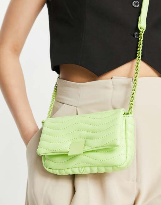 ASOS DESIGN - Borsetta a tracolla regolabile trapuntata verde