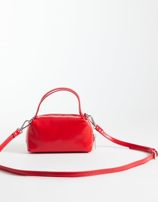 ASOS DESIGN - Borsetta a tracolla testurizzata rossa con tracolla rimovibile, 4 di 4