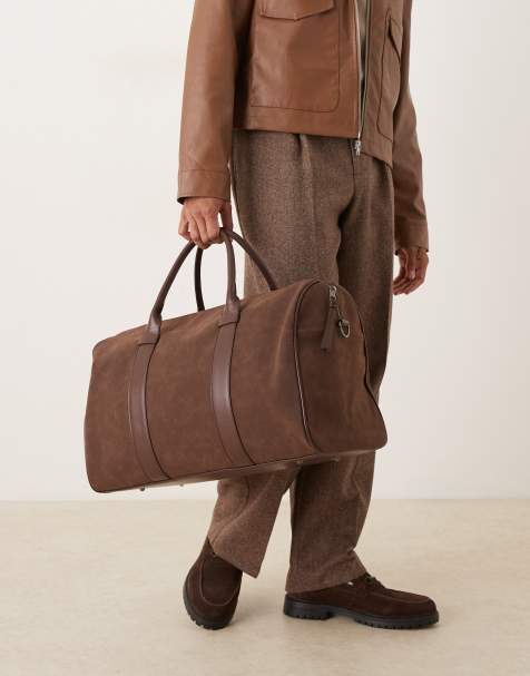 ASOS DESIGN - Borsone in camoscio sintetico marrone - view 1