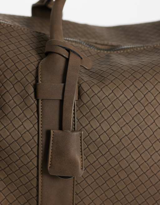 ASOS DESIGN - Borsone marrone intrecciato, 3 di 4