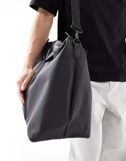 ASOS DESIGN - Borsone nero gommato, 3 di 4