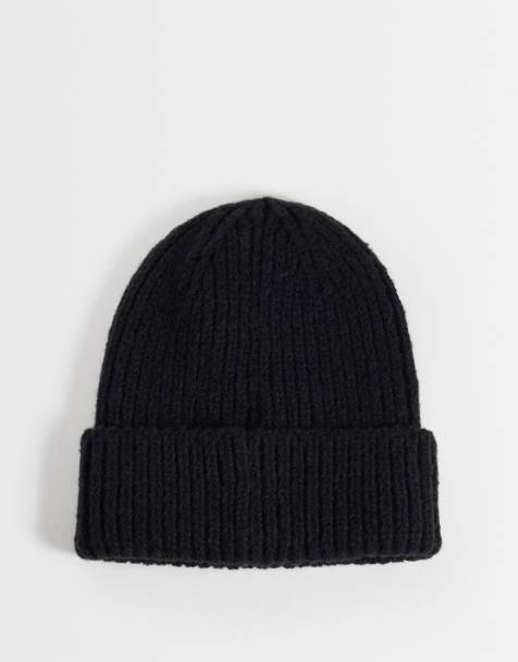 ASOS DESIGN borstad stickad mössa i svart - view 1