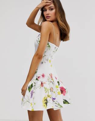 floral mini skater dress