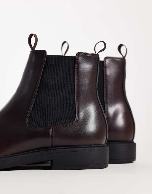 ASOS DESIGN botas chelsea con doble tirador en granate, 3 de 4