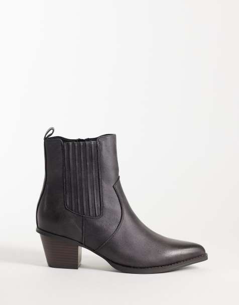 ASOS DESIGN botas chelsea estilo western con tacón cubano en marrón envejecido - view 1