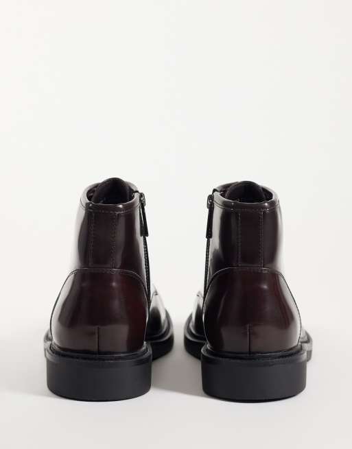 ASOS DESIGN botas con cordones en granate, 5 de 5