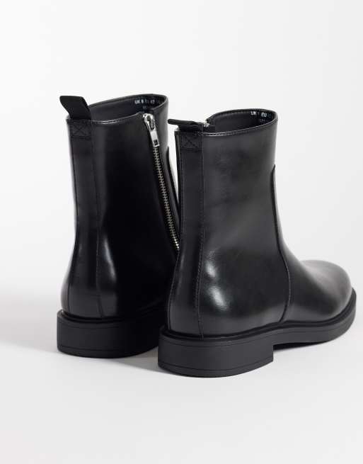 ASOS DESIGN botas con cremallera y detalle de costuras en negro, 4 de 4