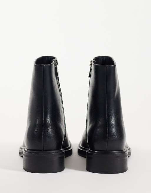 ASOS DESIGN botas con cremallera y detalle de costuras en negro, 4 de 5