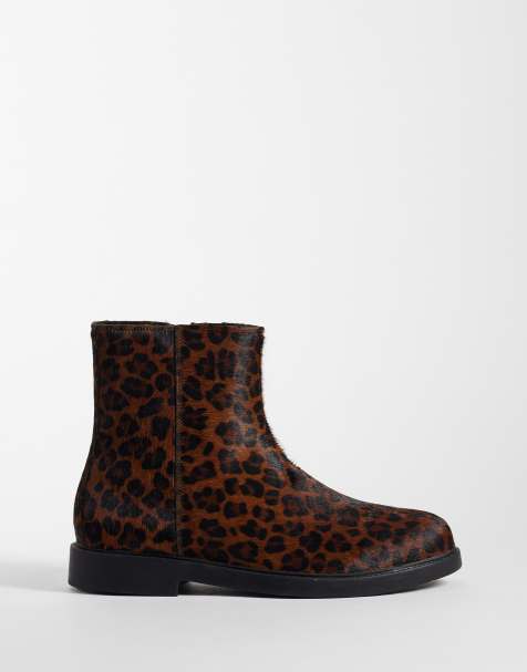 ASOS DESIGN - Botas con cremallera y pelo de poni de leopardo - view 1