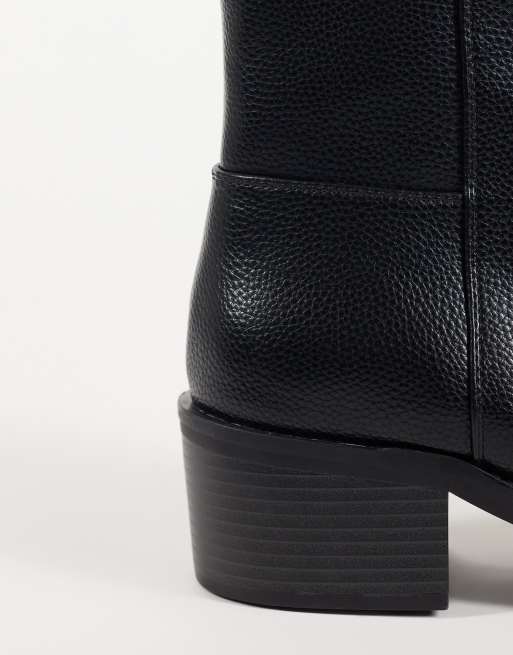 ASOS DESIGN botas de tacón con cremallera en negro desgastado, 3 de 5