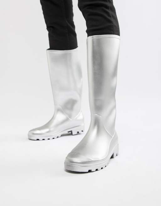 ASOS DESIGN Bottes de pluie Argent