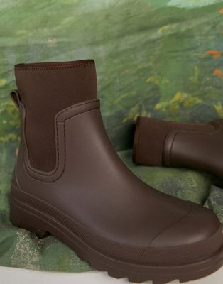 Chaussures, bottes et baskets Bottes de pluie avec détail en néoprène - Marron