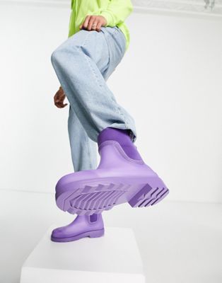Chaussures, bottes et baskets Bottes de pluie avec détails en néoprène - Violet