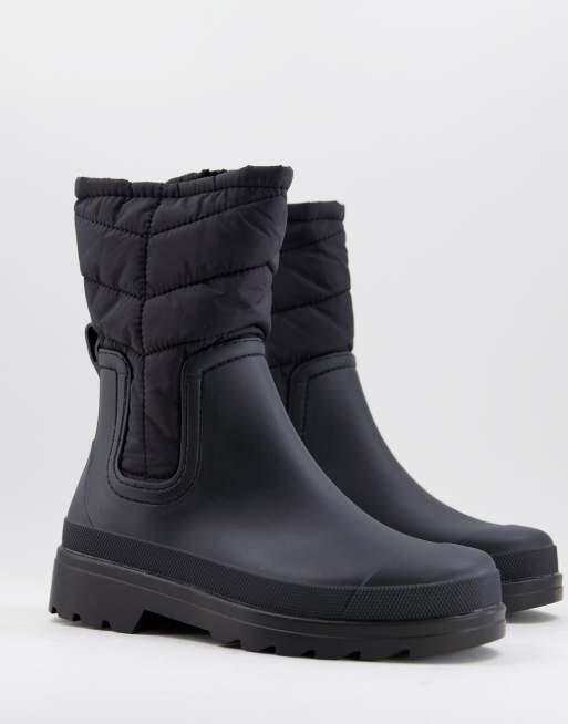 ASOS DESIGN Bottes de pluie rembourr es Noir ASOS