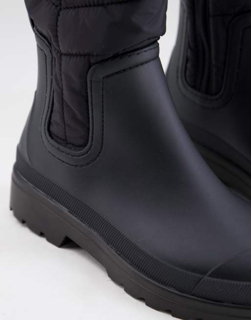 ASOS DESIGN Bottes de pluie rembourr es Noir ASOS