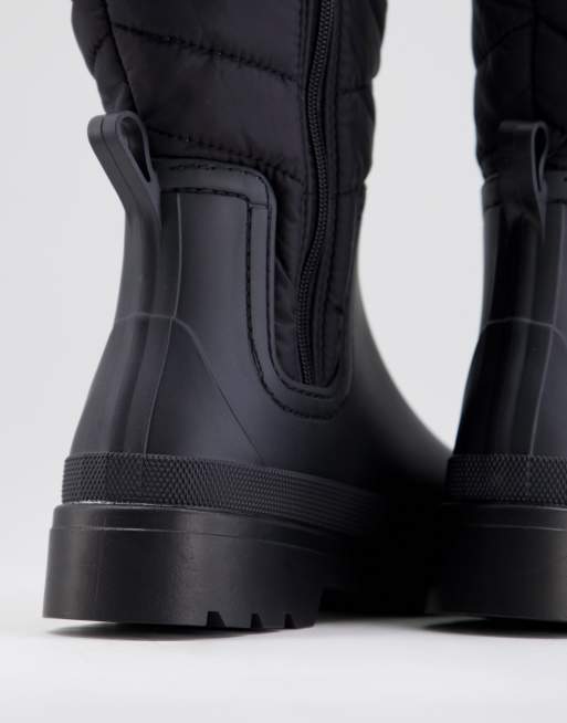 ASOS DESIGN Bottes de pluie rembourr es Noir ASOS