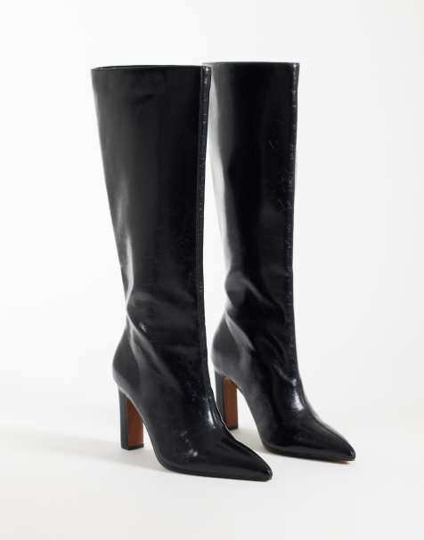 ASOS DESIGN bottes montantes à talons noires - view 1