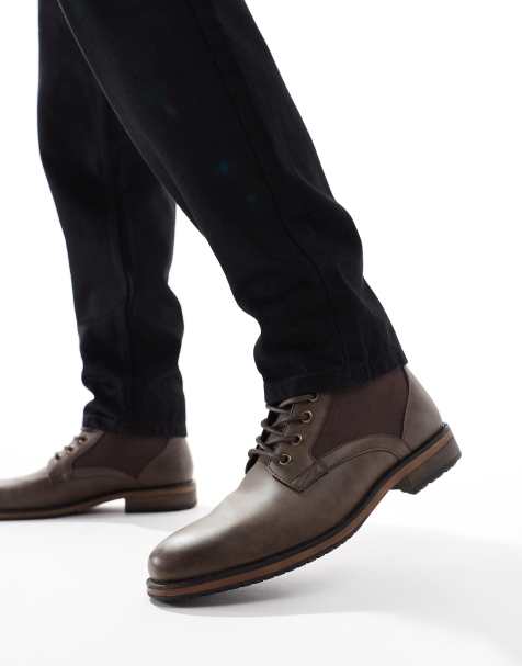 ASOS DESIGN - Bottines à lacets style worker avec détails en toile - view 1