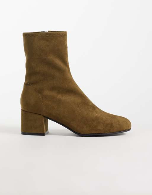 ASOS DESIGN bottines à talon carré Ronan en suédine olive, 2 de 4