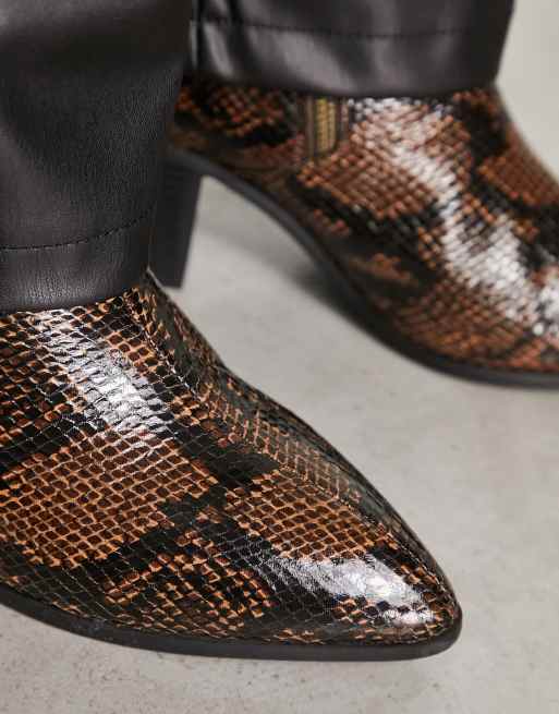 Bottines serpent marron sale