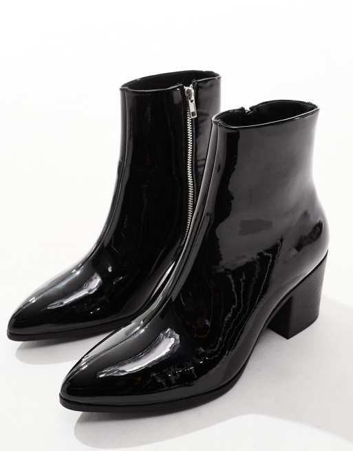 ASOS DESIGN - Bottines Chelsea à talon - Noir verni, 2 de 4