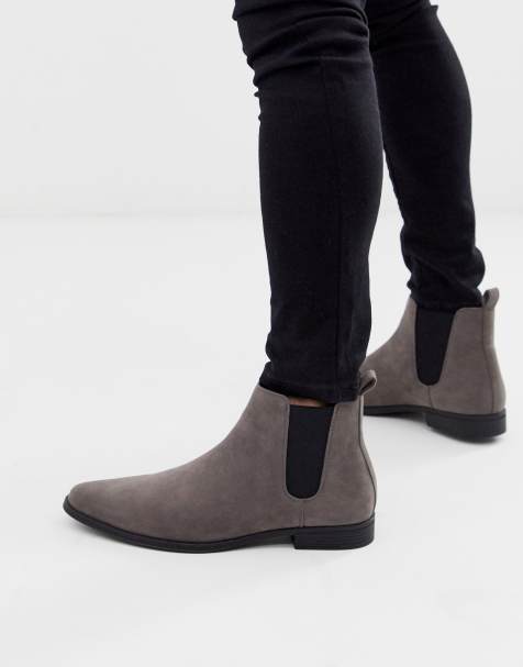 Bottines Chelsea Homme Bottines Chelsea Noires En Daim Et Marron Asos