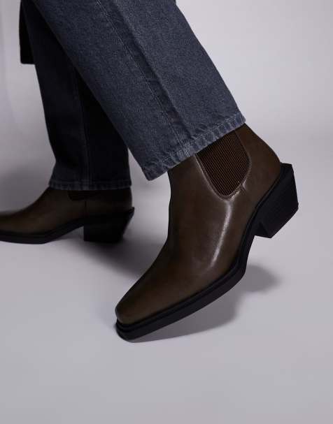 ASOS DESIGN - Bottines chelsea avec talon cubain - Marron - view 1