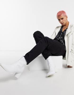 asos bottines blanches