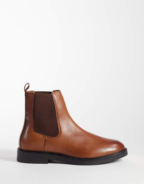 ASOS DESIGN bottines Chelsea en cuir camel - view 1
