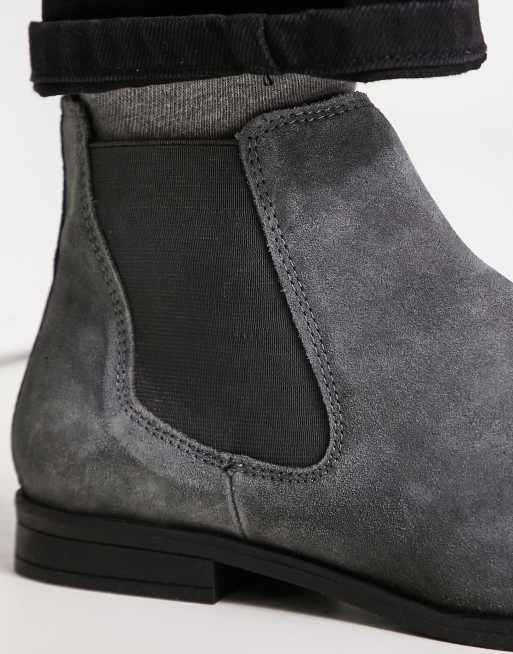 ASOS DESIGN - Bottines chelsea en daim avec semelle noire - Gris, 2 de 4
