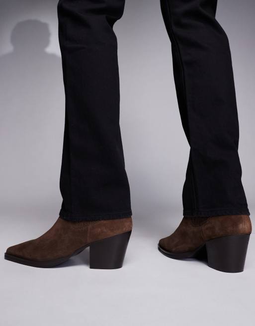 ASOS DESIGN - Bottines chelsea en daim avec talon cubain - Marron, 2 de 4