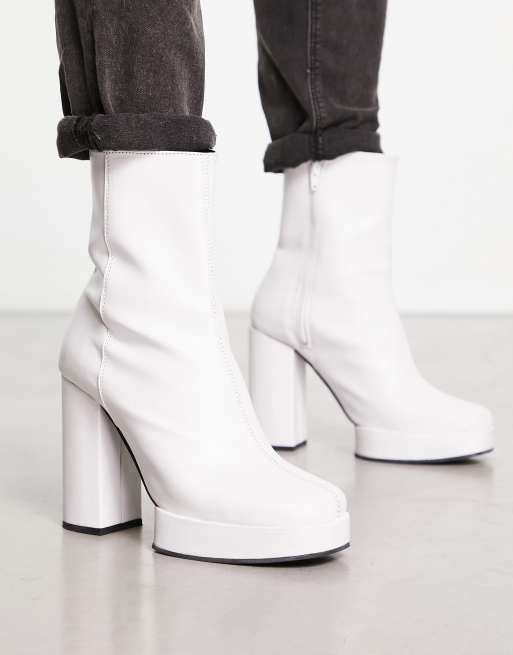 Bottines best sale plateforme blanche