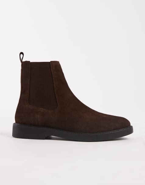 ASOS DESIGN - Bottines Chelsea imitation daim - Marron - view 1