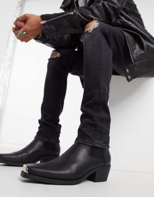 bottines cuir talon homme
