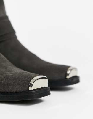 bottines bout metallique