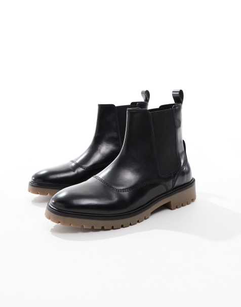 ASOS DESIGN - Bottines chelsea vernies avec semelle en caoutchouc - Noir - view 1