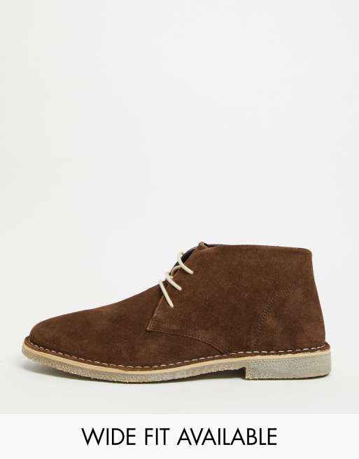 ASOS DESIGN - Bottines daim & cuir - Marron
