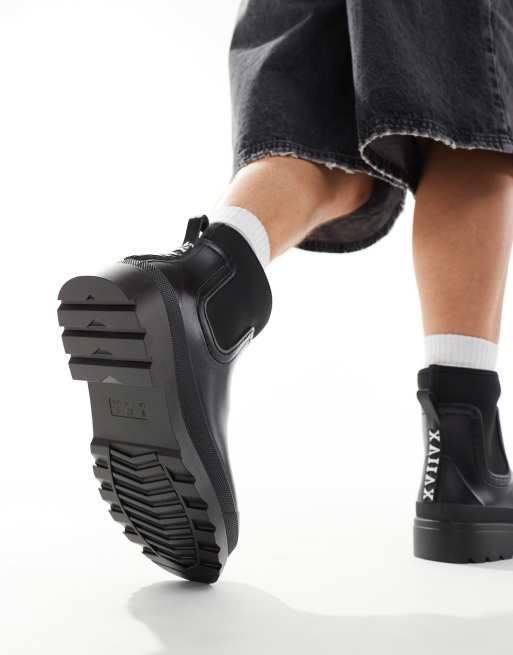 ASOS DESIGN - Bottines de pluie en similicuir avec détail chiffres romains - Noir, 3 de 4