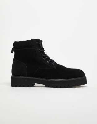 ASOS DESIGN - Bottines de travail à lacets - Noir