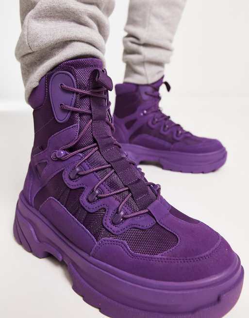 Bottines violettes outlet daim