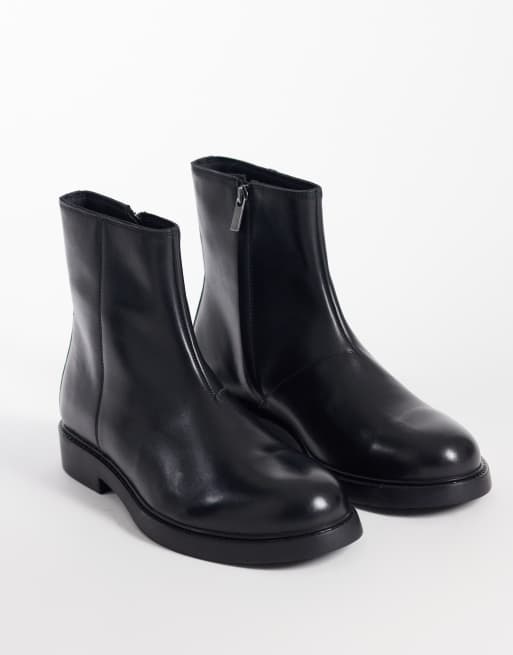 ASOS DESIGN - Bottines zippées en cuir - Noir, 2 de 4
