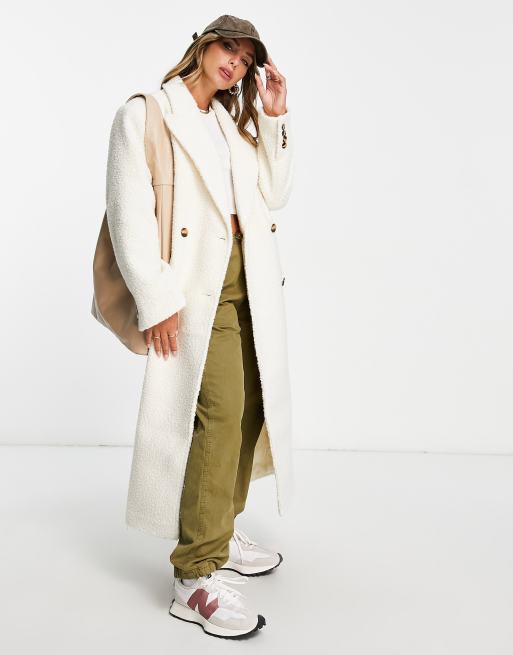 ASOS DESIGN boucle chuck on coat in cream