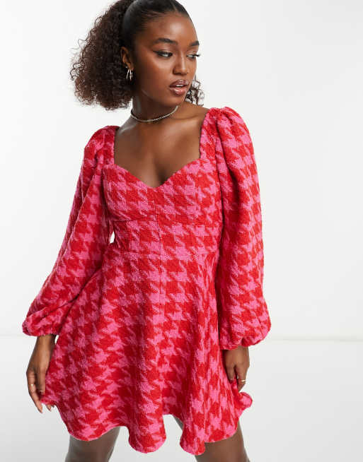 Asos red 2025 and pink dress