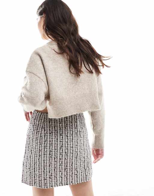 ASOS DESIGN – Bouclé-Minirock mit Schlitz, 2 von 5
