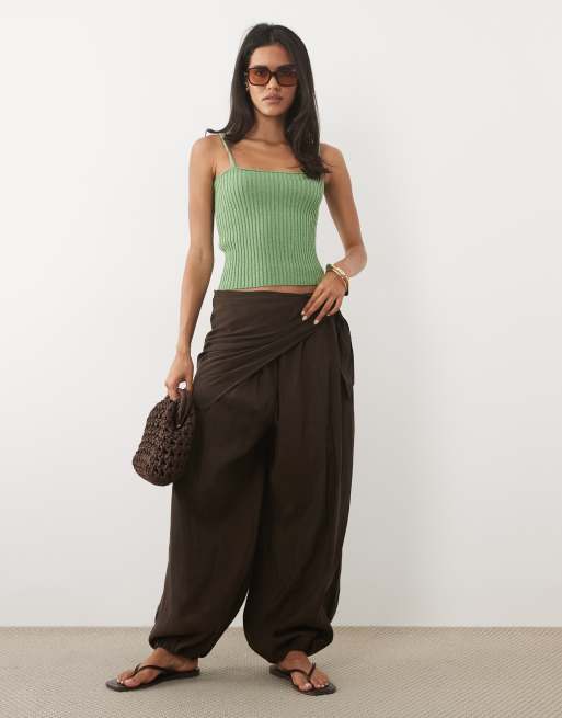 ASOS DESIGN bouclé-strikket cami-top i grøn, 2 af 4